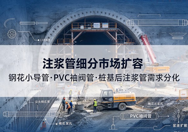 铜官注浆管细分市场扩容，隧道钢花小导管、PVC 袖阀管、桩基后注浆管需求分化